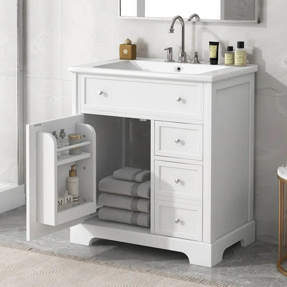 Bathroom Vanity Cabinet with Sink Top,Door and Two Drawers