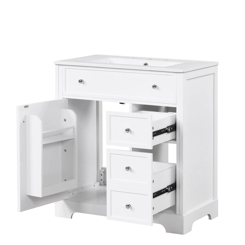 Bathroom Vanity Cabinet with Sink Top,Door and Two Drawers