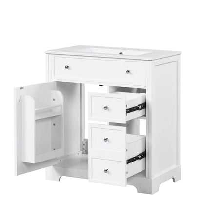 Bathroom Vanity Cabinet with Sink Top,Door and Two Drawers