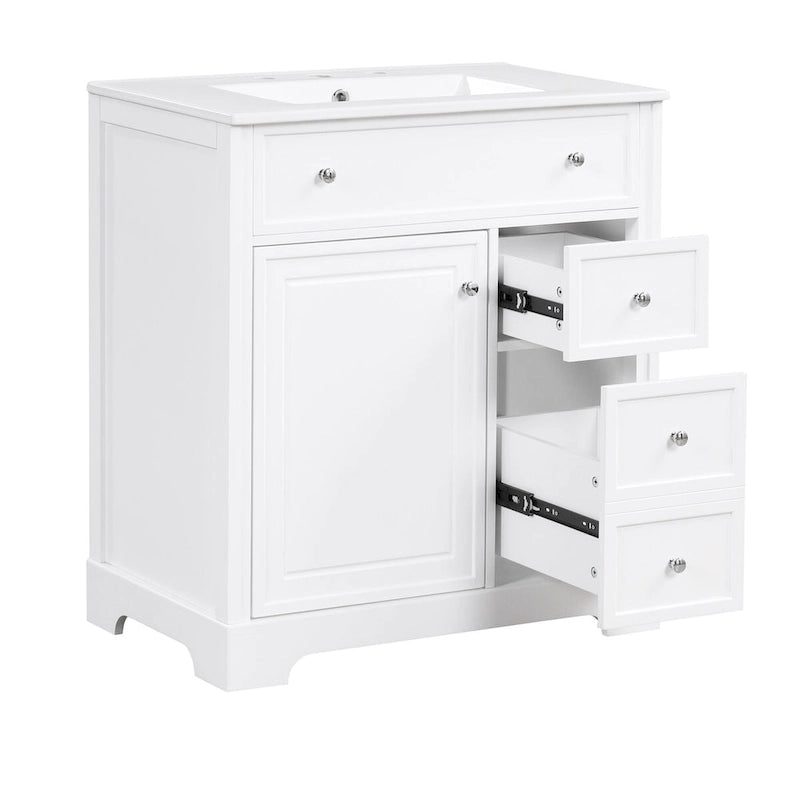 Bathroom Vanity Cabinet with Sink Top,Door and Two Drawers