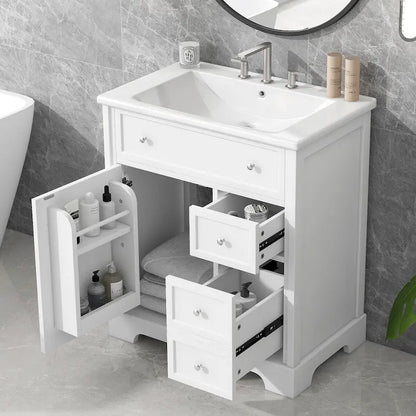 Bathroom Vanity Cabinet with Sink Top,Door and Two Drawers