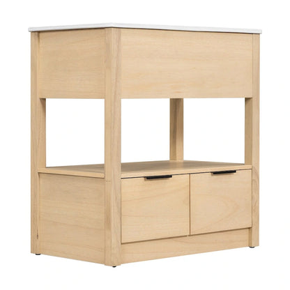 Bathroom Cabinet with Open Storage Shelf and Two Drawers