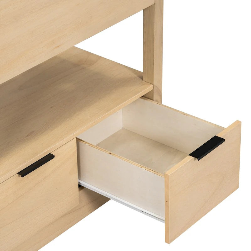 Bathroom Cabinet with Open Storage Shelf and Two Drawers