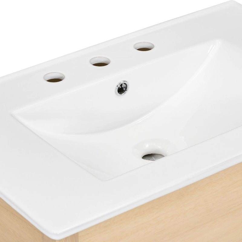 Bathroom Cabinet with Open Storage Shelf and Two Drawers