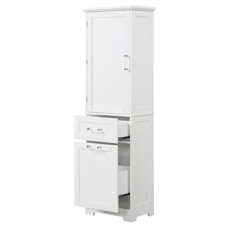 Freestanding Storage Cabinet with Drawers and Adjustable Shelf
