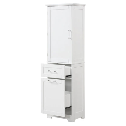 Freestanding Storage Cabinet with Drawers and Adjustable Shelf