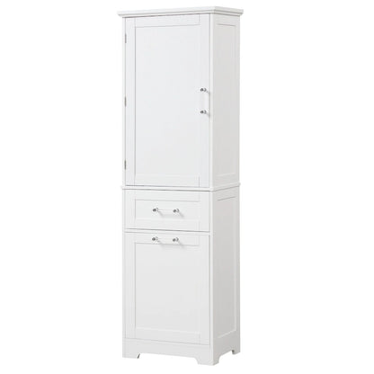 Freestanding Storage Cabinet with Drawers and Adjustable Shelf