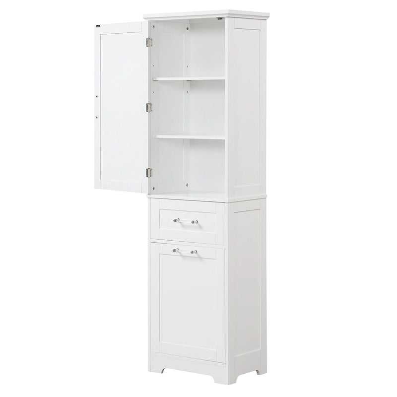 Freestanding Storage Cabinet with Drawers and Adjustable Shelf