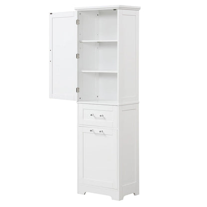 Freestanding Storage Cabinet with Drawers and Adjustable Shelf