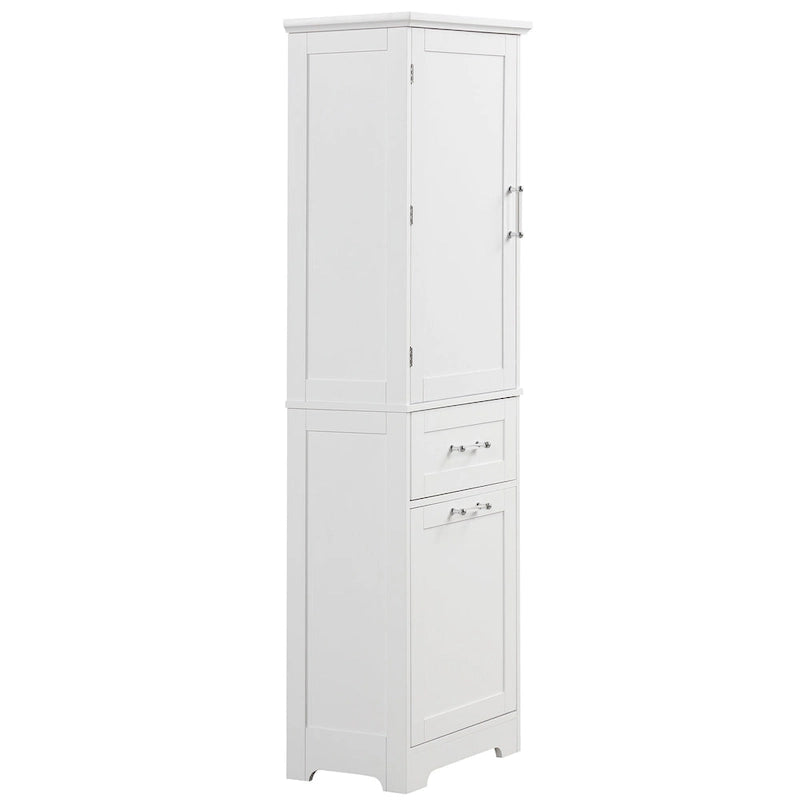 Freestanding Storage Cabinet with Drawers and Adjustable Shelf