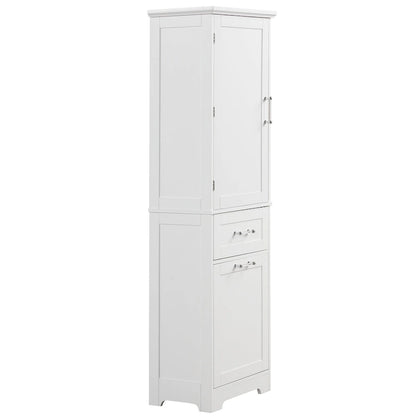 Freestanding Storage Cabinet with Drawers and Adjustable Shelf
