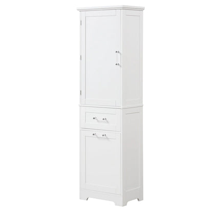 Freestanding Storage Cabinet with Drawers and Adjustable Shelf