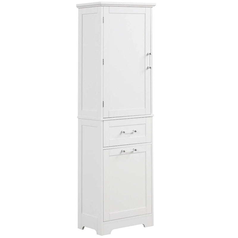 Freestanding Storage Cabinet with Drawers and Adjustable Shelf