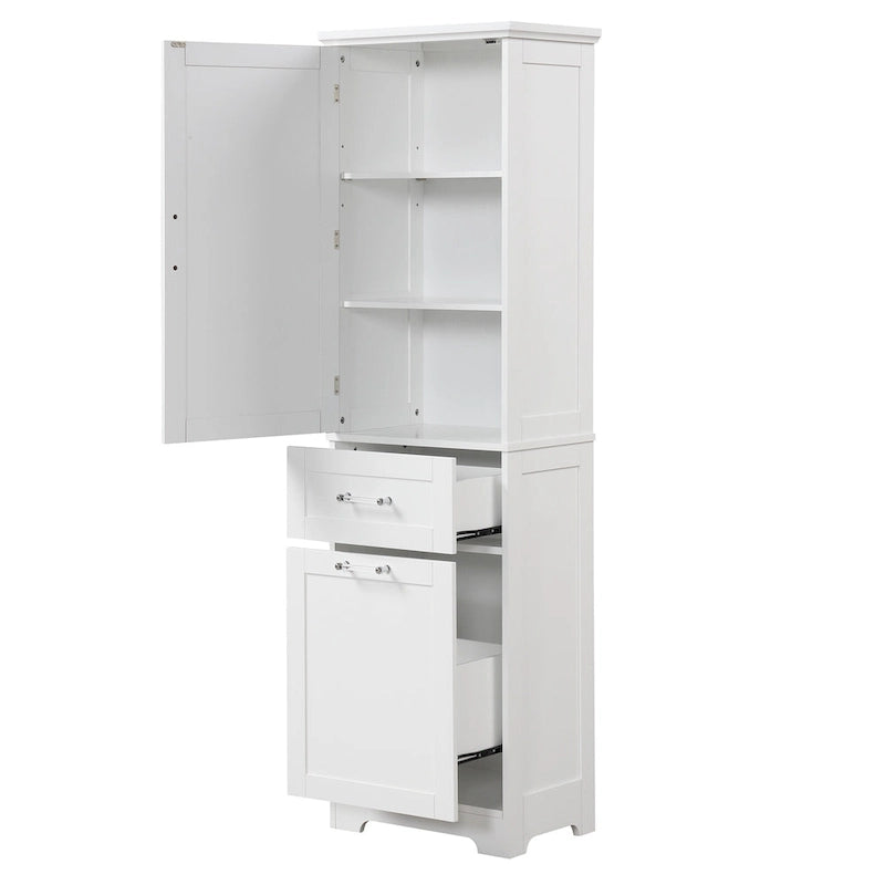 Freestanding Storage Cabinet with Drawers and Adjustable Shelf