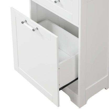 Freestanding Storage Cabinet with Drawers and Adjustable Shelf