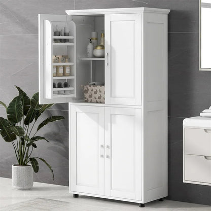 Tall and Wide Bathroom Floor Storage Cabinet