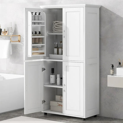 Tall and Wide Bathroom Floor Storage Cabinet