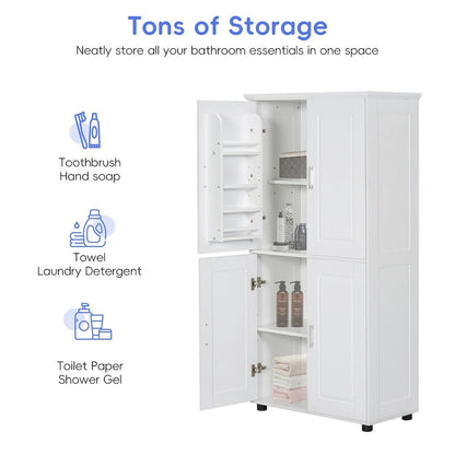 Tall and Wide Bathroom Floor Storage Cabinet