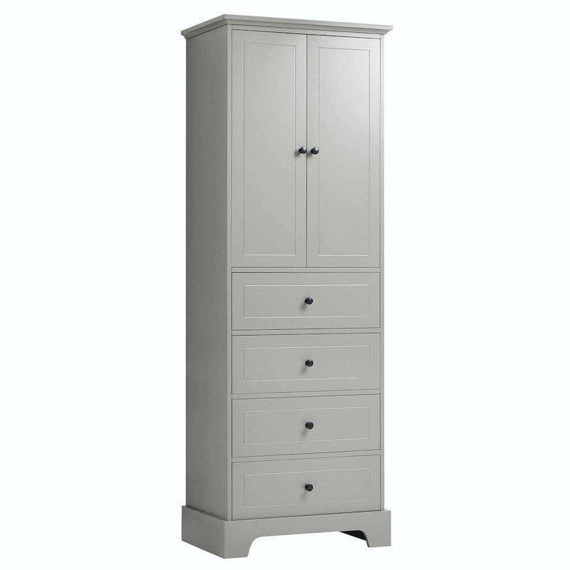 Storage Cabinet with 2 Doors and 4 Drawers