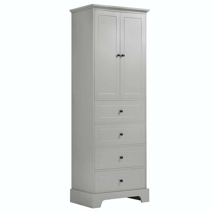 Storage Cabinet with 2 Doors and 4 Drawers