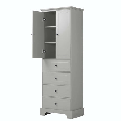 Storage Cabinet with 2 Doors and 4 Drawers