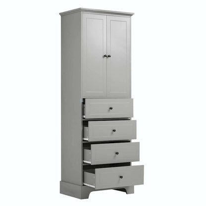 Storage Cabinet with 2 Doors and 4 Drawers