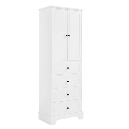 Storage Cabinet with 2 Doors and 4 Drawers
