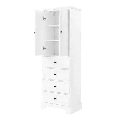Storage Cabinet with 2 Doors and 4 Drawers