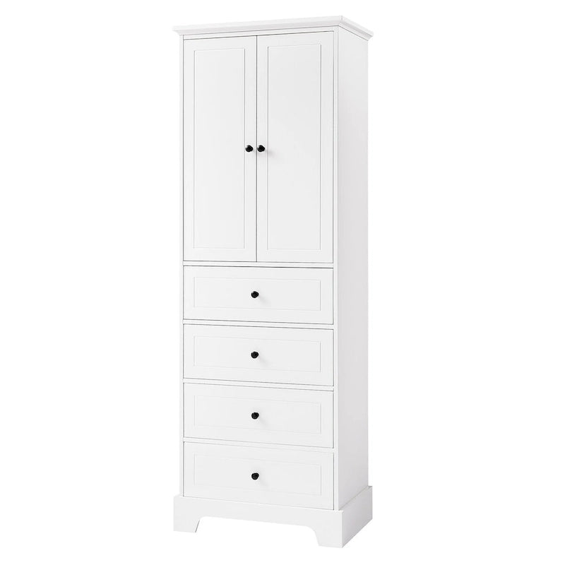 Storage Cabinet with 2 Doors and 4 Drawers