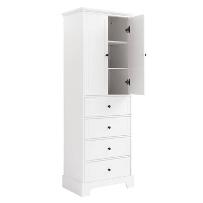Storage Cabinet with 2 Doors and 4 Drawers