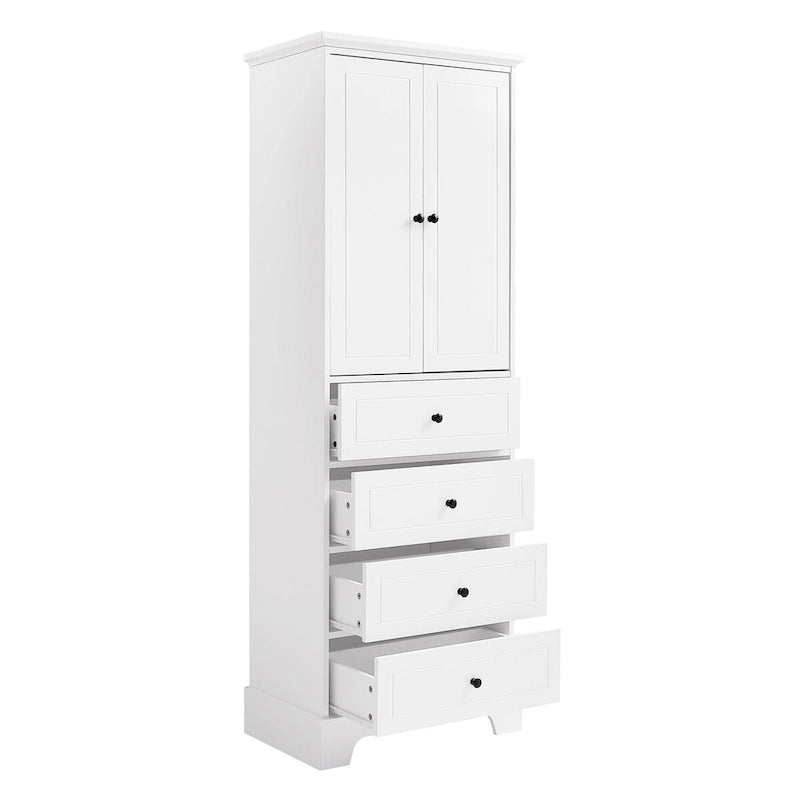 Storage Cabinet with 2 Doors and 4 Drawers