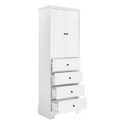 Storage Cabinet with 2 Doors and 4 Drawers