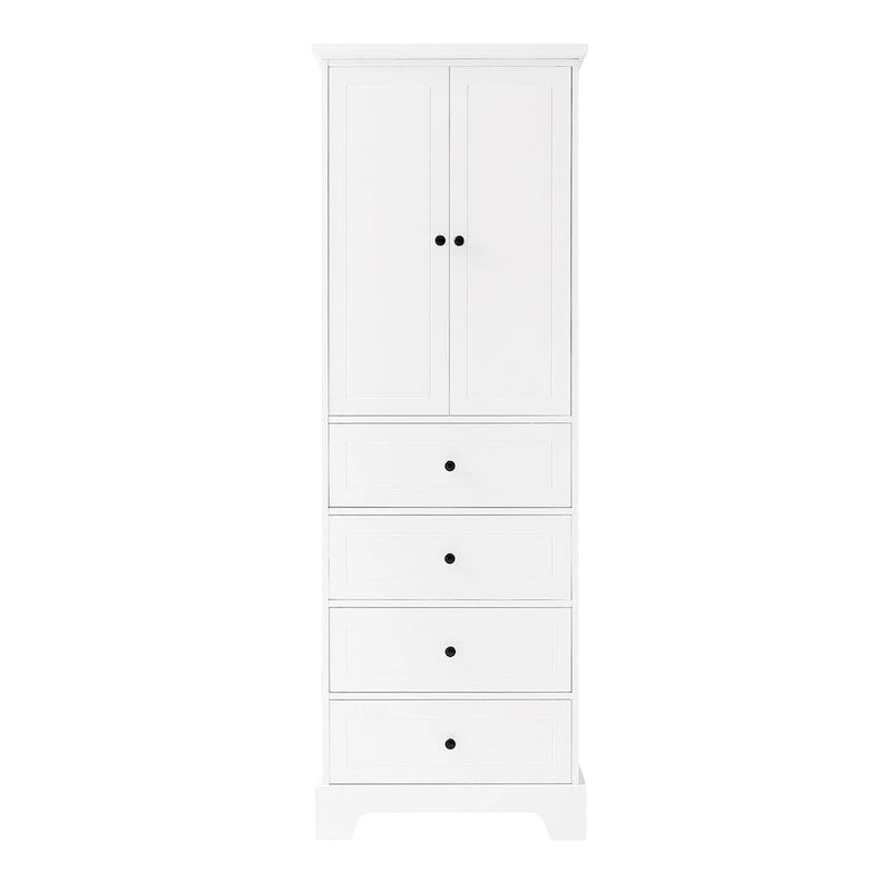 Storage Cabinet with 2 Doors and 4 Drawers