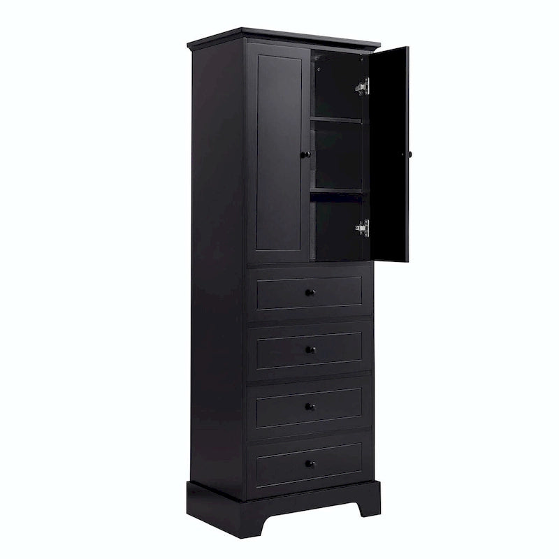 Storage Cabinet with 2 Doors and 4 Drawers