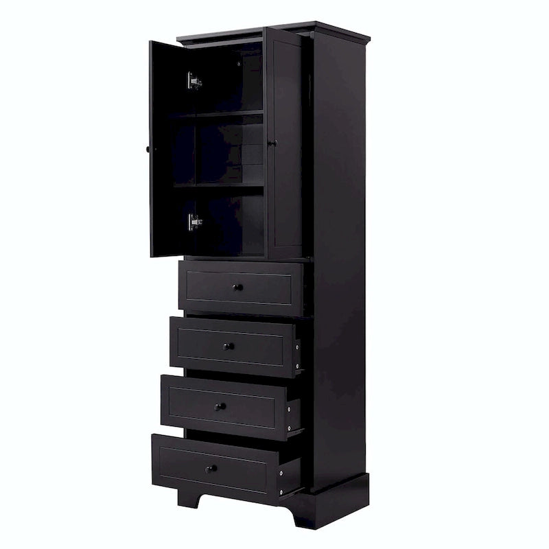 Storage Cabinet with 2 Doors and 4 Drawers
