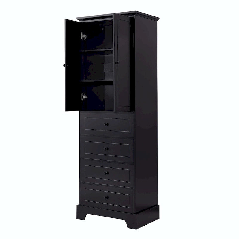 Storage Cabinet with 2 Doors and 4 Drawers