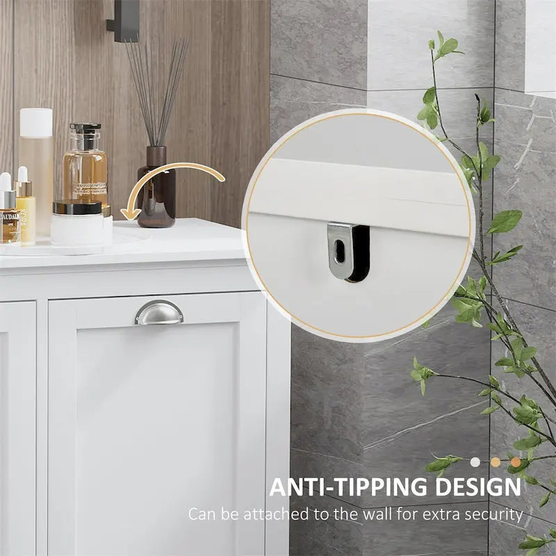 Tilt-Out Laundry Sorter Bathroom Cabinet