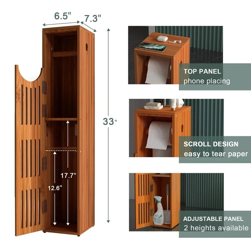 Toilet Paper Storage Cabinet - 33L x 6.5W