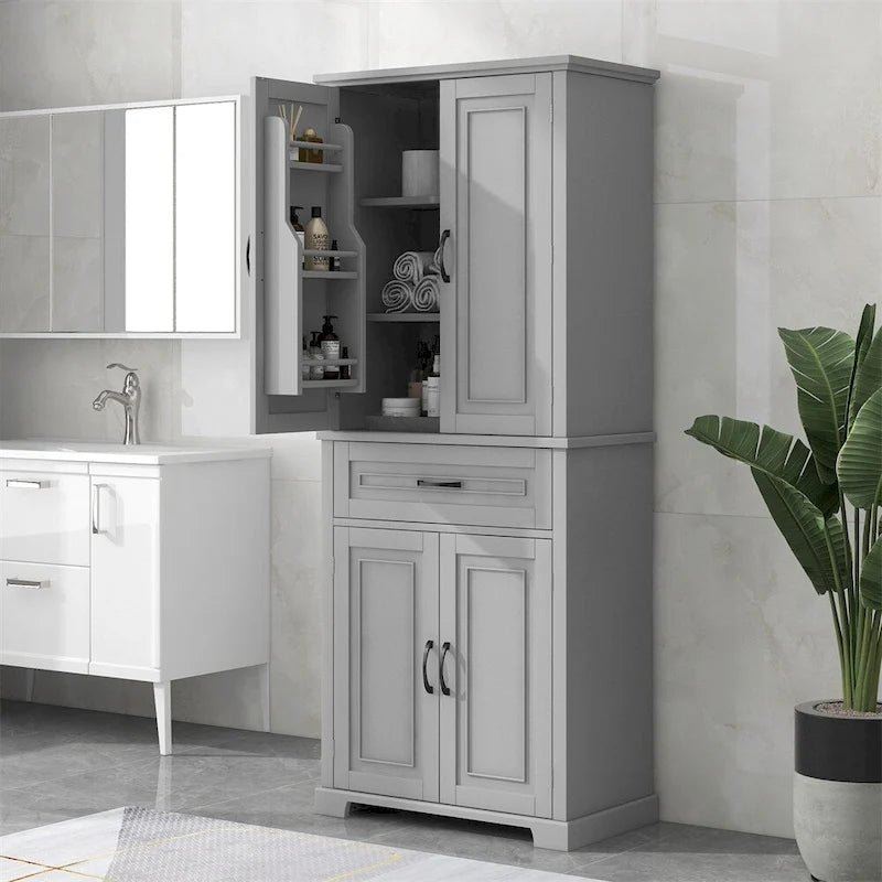 Bathroom Storage Cabinet with Doors and Drawer,Multiple Storage Space