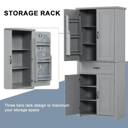 Bathroom Storage Cabinet with Doors and Drawer,Multiple Storage Space