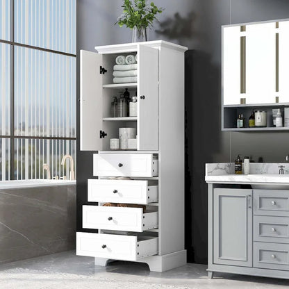 Bathroom Storage Cabinet with Drawers and Adjustable Shelf