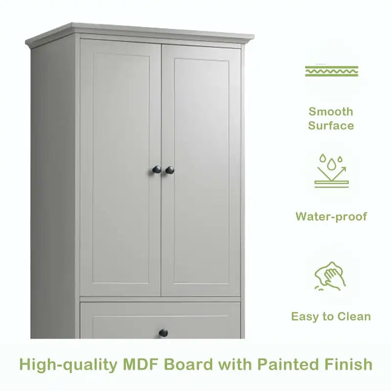 Bathroom Storage Cabinet with Drawers and Adjustable Shelf