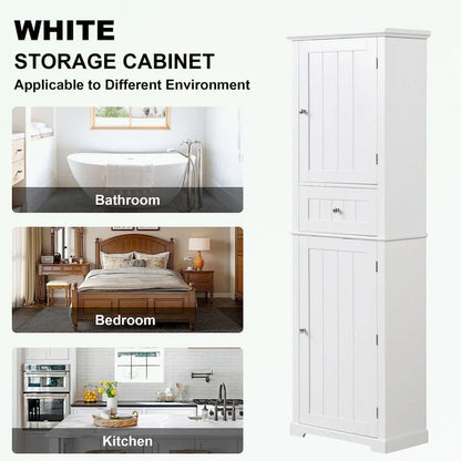 Bathroom Storage Cabinet with Drawer and Adjustable Shelf