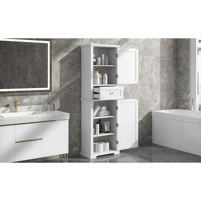 Bathroom Storage Cabinet with Drawer and Adjustable Shelf