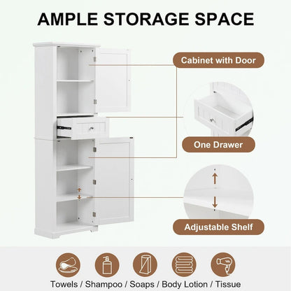 Bathroom Storage Cabinet with Drawer and Adjustable Shelf