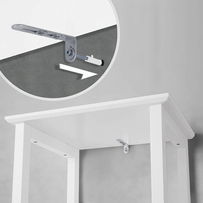 Floor Cabinet with 3-Tier Shelf - 12.6D x 15.7W x 63H