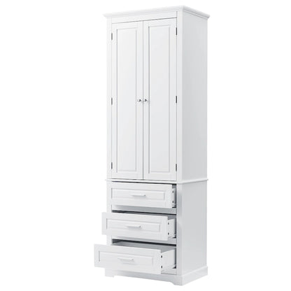 Tall Storage Cabinet with Three Drawers - N/A