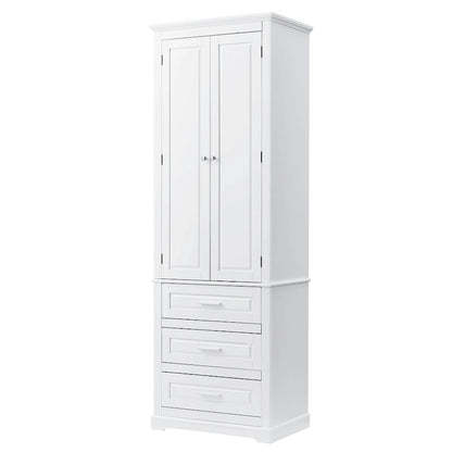 Tall Storage Cabinet with Three Drawers - N/A