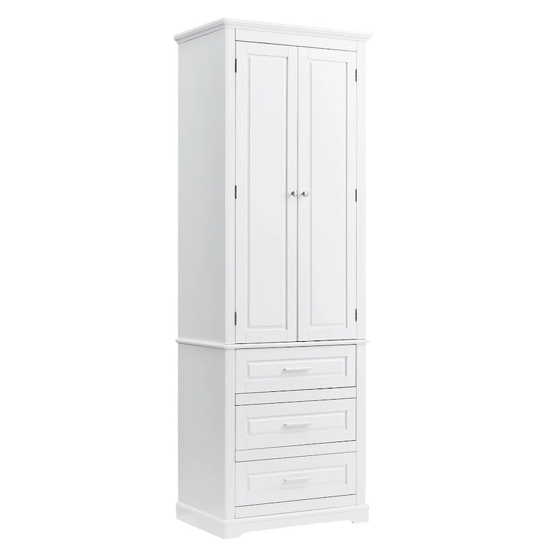 Tall Storage Cabinet with Three Drawers - N/A