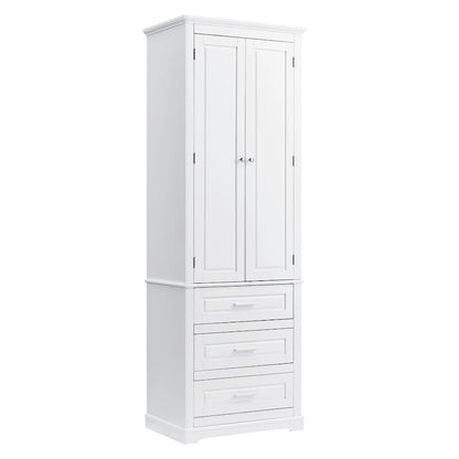 Tall Storage Cabinet with Three Drawers - N/A